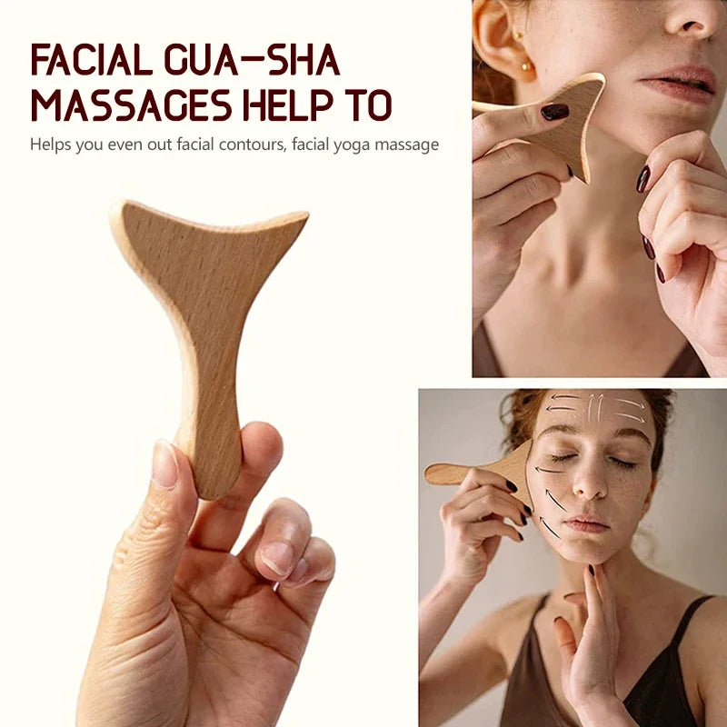 LuxLure™ Wooden Massage Roller Lymphatic Drainage Massage Scraping Whole Body Pain Relief Tool Anti Cellulitis Facial Massage